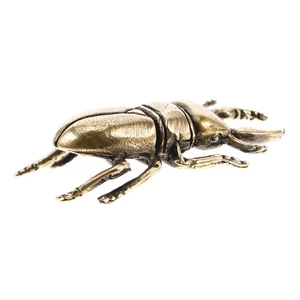 Copper Insect Ornaments Brass Bee Figurine Antique Beetle Statue - Picture 1 of 10