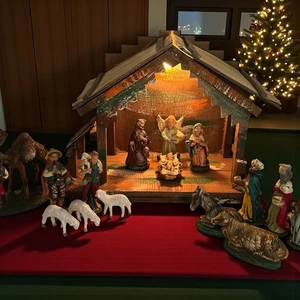 Belén de Navidad de colección 16 piezas pesebre Jesús estatuillas decoración religiosa Italia - Imagen 1 de 24