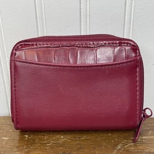 Buxton Cuero Rojo Moneda Acordeón Tarjetas de Crédito Mago Cartera Cambio Monedero - Imagen 1 de 6