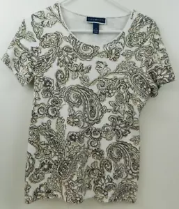 Karen Scott Damen Top Paisley Größe Small hellbraun grau schwarz - Bild 1 von 4