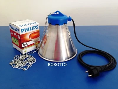 RIFLETTORE IN ALLUMINIO + LAMPADA INFRAROSSO per Pulcini | dopo l'incubatrice - Immagine 1 di 4