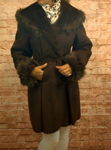 Abrigo de piel abrigo señora chaqueta de invierno chaqueta de mujer chaqueta de piel chaqueta de piel sintética M - Imagen 1 de 8
