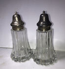 Vintage Silver Plated Salt & Pepper Crystal Shakers By Leonard 5.5” EUC