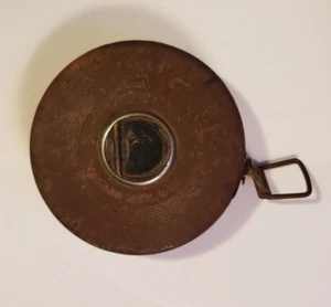 Vintage Lufkin Leather Bound 50 Ft Tape Rule, unique winder handle and working - Picture 1 of 10