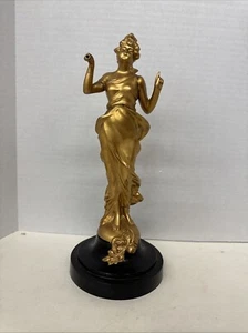 Vintage German Style Gold Messing Diana Dame Figur - Bild 1 von 4