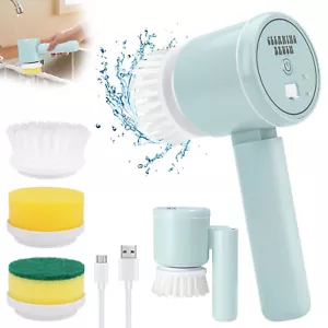 Electric Cleaning Brush With 2 Speed Modes Spin Scrubber For Kitchen Bathroom - Picture 1 of 9