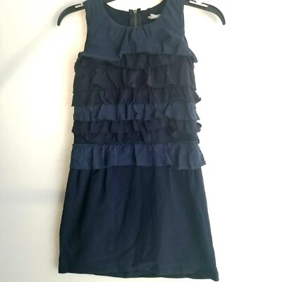 Платье для девочек размер 6 J Crewcuts темно-синие оборки хлопковая школьная форма  - Изображение 1 из 4