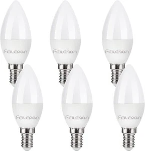 E14 LED Bulb Small Edison Screw Candle Bulb C37 6W 490Lm 3000K Warm White Pack - Picture 1 of 8