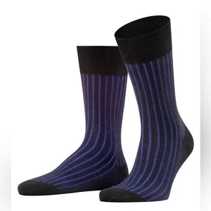 Neu mit Etikett Falke Shadow schwarze gerippte Anzugsocken für Herren Größe 6,5-7,5 - Bild 1 von 6