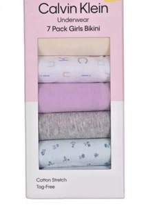 Calvin Klein Girl's 7 Pack Cotton Bikini Underwear Size XL - Picture 1 of 5