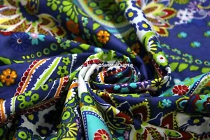Indian Pasiely Hand Block Printed Cotton Fabric Floral Craft Voile fabric Yard - Picture 1 of 4