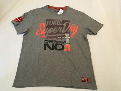 Men’s Superdry Reactive Classic Fit Tee Podium Mid Grey Grit M10114TT Size L - Image 1 of 2