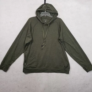 Jaanuu 1-Pocket Lounge Hoodie Womens 2X Olive Heather Print Long Sleeve Relaxed - Picture 1 of 7