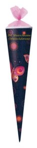 Herlitz Schultüte mit goldgefärbter Gravur / Zuckertüte 70cm / "Schmetterlinge" - Bild 1 von 1