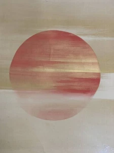 JAPANESE PAINTING HANGER SCROLL OLD JAPAN SUNRISE Wave PICTURE ANTIQUE f723 - Foto 1 di 6