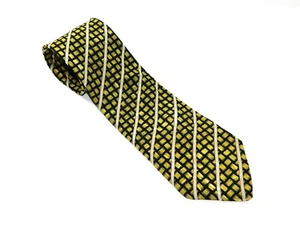 Men's ITALO FERRETTI Silk NECKTIE Tie GOLD BLACK STRIPES MADE IN ITALY - Picture 1 of 3