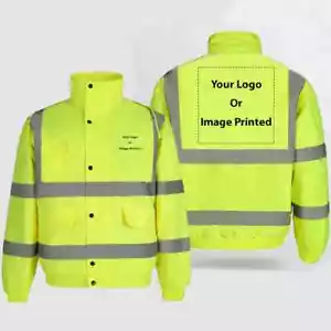 AA94 Tulsa High Visibility Bomber Site Jacket Adult (WITH PRINT) (WRRIOR BRAND) - Picture 1 of 3