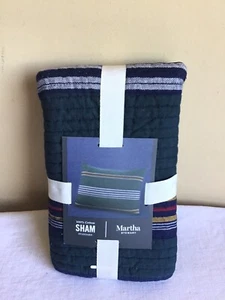 Nuovo Martha Stewart Telluride Tintura Filato Trapuntato Righe Stanndard Farsa - Foto 1 di 5