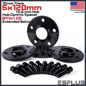 [4] 10mm Thick BMW F-Body 5x120 C.B 72.6 Wheel Spacer Kit 14x1.25 Bolts Included - Picture 1 of 13