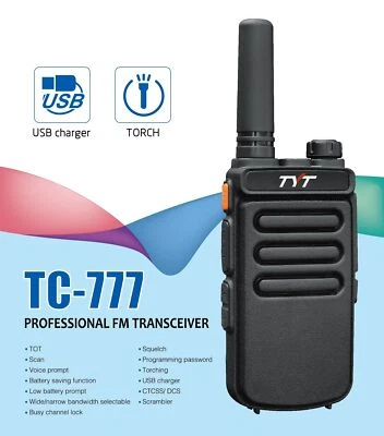 TYT TC-777 Walkie Talkie 400~470Mhz Two Way Radio Scan Scrambler Ham Transeciver - Image 1 of 4