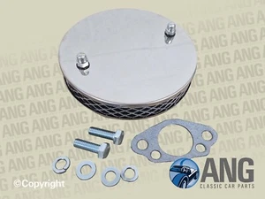 AUSTIN A30,A35,A40,WOLSELEY,RILEY CHROME HS2 1 1/4" SU PANCAKE AIR FILTER+GASKET - Picture 1 of 4