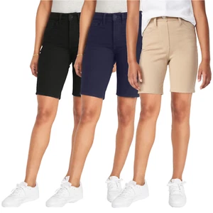 Girl's Super Stretch School Uniform Skinny Bermuda Shorts 3-PACK (Size: 4-20) - Picture 1 of 11