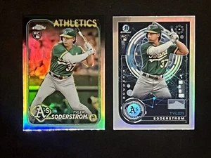 2024 Topps Chrome Tyler Soderstrom RC Refractor Lot+ Bowman Chrome A I A’s - Picture 1 of 2