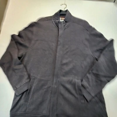 Tasso Elba Jacket 2XL Black Full Hidden Zipper Pockets High Neck 100% Cotton - Image 1 of 4