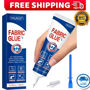 Glue for Clothing Permanent Washable, Liquid Stitch Fabric Adhesive, Anti fray - Picture 1 of 7
