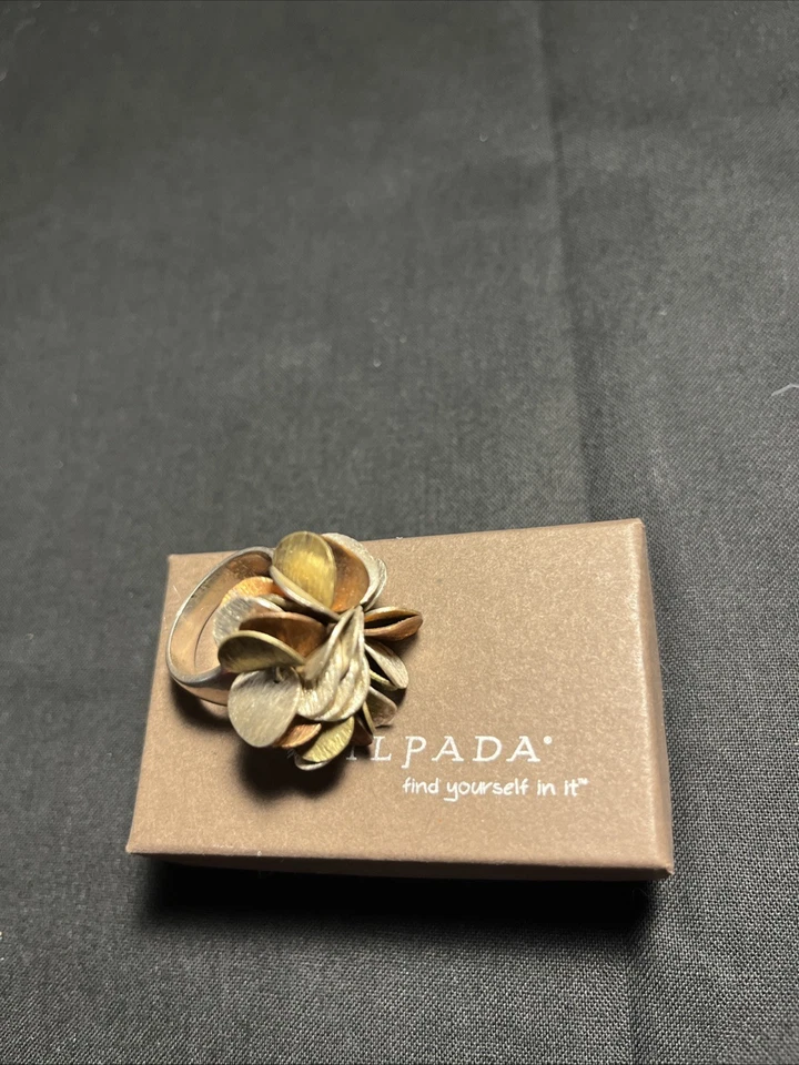 Vin. Anillo Cha Cha Silpada Plata Oxidada, Latón y Cobre Talla 7 - ¡No Usado! Foto 1 de 3