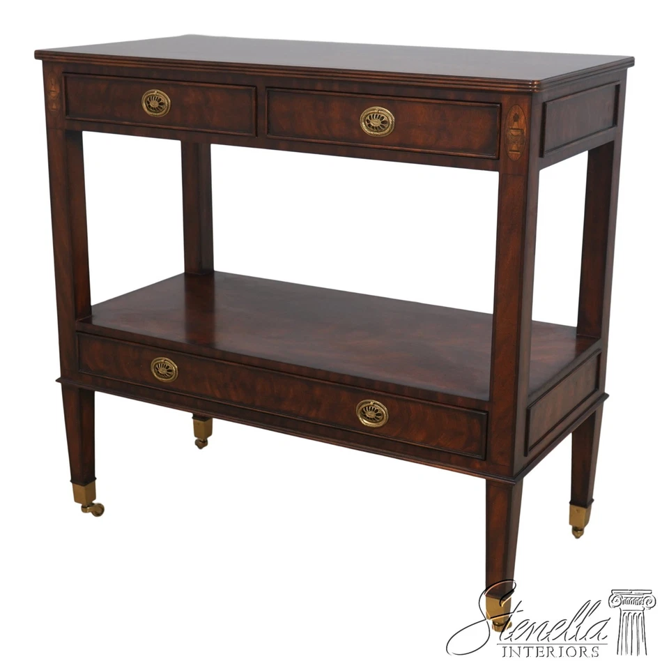 L70467: Servidor de 2 niveles con incrustaciones de caoba estilo regencia MAITLAND SMITH Foto 1 de 4