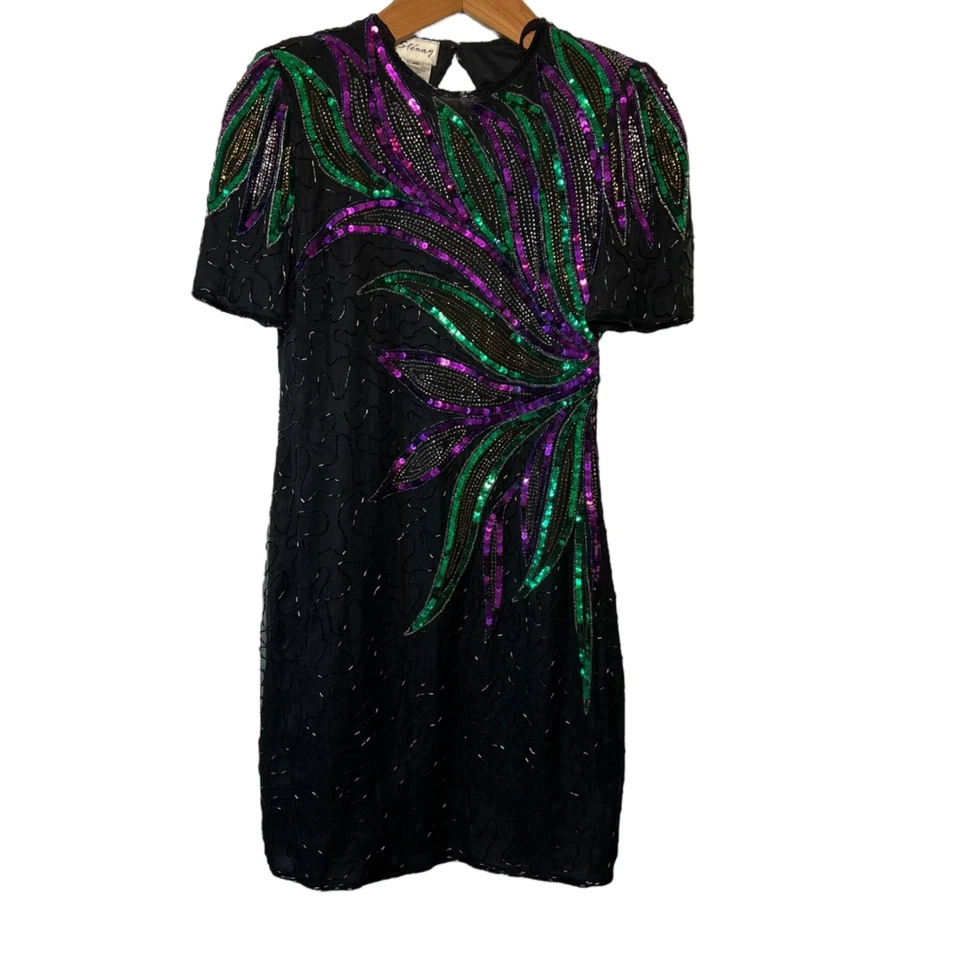 Stenay Sequins 巴黎派对活动礼服设计师 Money Bling 新年小号 — 第 1/4 张图片