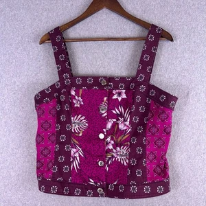 White House Schwarzmarkt Korsett Top Damen 14 rosa Blumen feminine skurrile Kunst - Bild 1 von 10