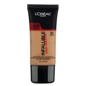 4 Pack L'Oreal Paris Infallible ProMatte Foundation, Fresh Beige 107, 1 fl oz - Picture 1 of 2