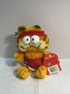 Vtg Garfield Daikin Plush Cat Cartoon Strip Workout Headband Red Shorts D60 - Picture 1 of 7