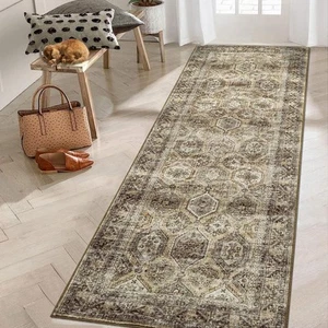 Runner Rug 2x6 Machine Washable Floor Carpet, Non Slip Vintage Kitchen Rug, L... - Picture 1 of 7