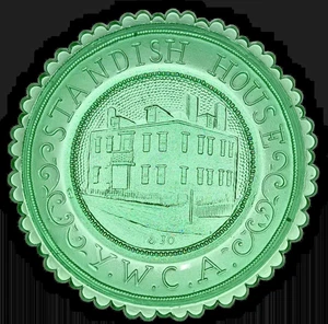 Neu Bedford MA YWCA Standish House Massachusetts Vintage Pairpoint Glas Tasse Teller - Bild 1 von 7
