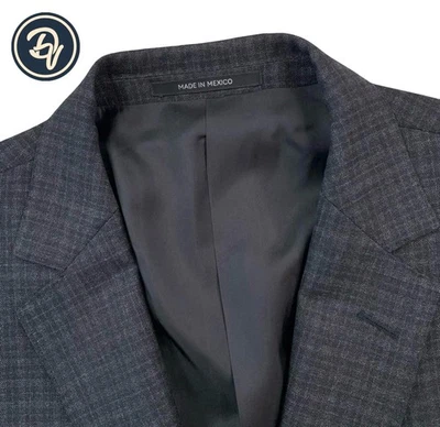 Mens 42 R  Ermenegildo " Z" Zegna Charcoal Grey Mini Plaid Wool Blazer - Image 1 of 4