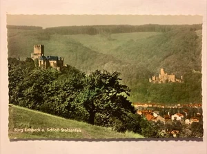 Ansichtkarte, Burg Lahneck u. Schloß Stolzenfels, Lahnstein, gelaufen - Bild 1 von 2