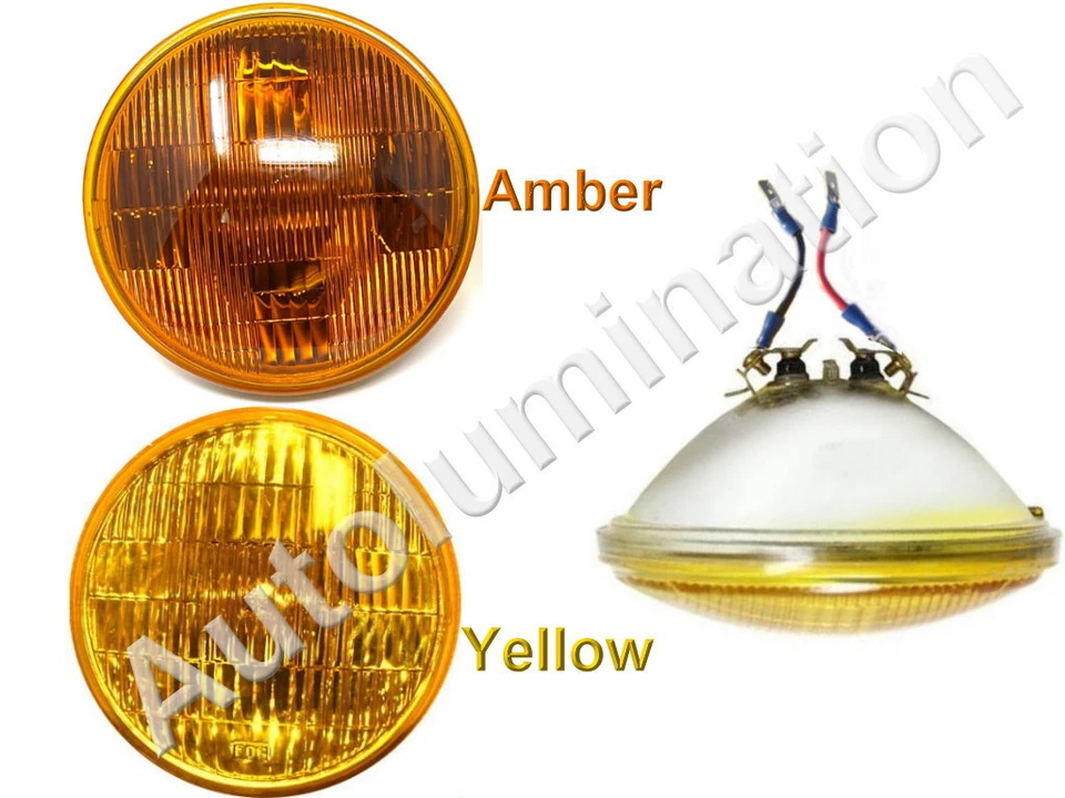 5-3/4" Amber Yellow Sealed High Beam Headlight Fog Light Lamp Bulb 12v H5001 - Image 1 of 1