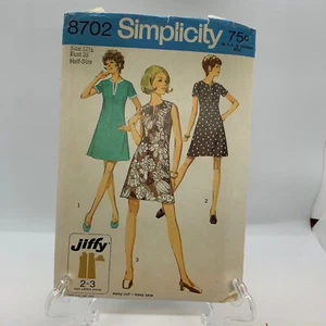 Vintage Simplicity 8702 Jiffy Kleid in halben Größen Muster Größe 12 1/2 - Bild 1 von 2