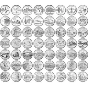 1999-2009 P & D Uncirculated 50 State Quarter & 6 US Territories 112 Coins - Picture 1 of 1