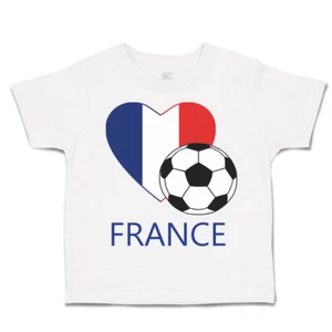 Toddler T-Shirt Love Soccer Heart France Style 2 Euro Cup Boy & Girl Clothes - Picture 1 of 39