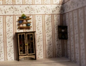 1:144 Scale Miniature Decorative Curio Cabinet Wall Shel and Corner Shelf 3 PC  - Picture 1 of 6