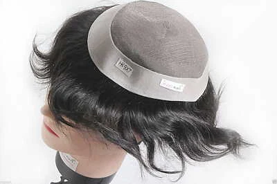 Мужская 100% человеческих волос черный Toupee/парик - все размеры США основание мононити основание - Изображение 1 из 4