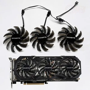 Gigabyte GTX 960 970 980Ti Black GPU Fan Replacement - Cooling Fan Set 75mm - Picture 1 of 5