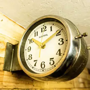 Kappa Round Double Sided Clock Polished - Picture 1 of 4