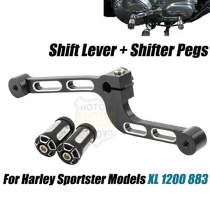 MId Control Heel Toe Shift Lever Shifter Pegs For Harley Sportster XL 883 1200 - Picture 1 of 12