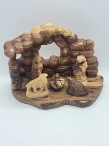Nativity Scene Hand Carved Olive Wood - Foto 1 di 10