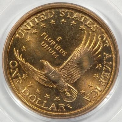 2000 PCGS MS65 45 Degree Rotated Die Sacagawea Dollar Error - Image 1 of 4